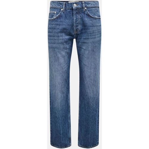 Abbigliamento Uomo Jeans dritti Only & Sons  ONSEDGE STRAIGHT  DB 9392 TAI DNM Blu