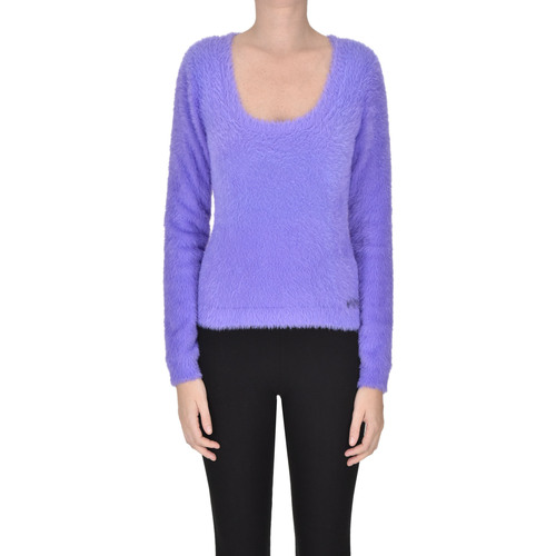 Abbigliamento Donna Maglioni Nenette Pullover effetto ecopelliccia MGP00004169AI Viola