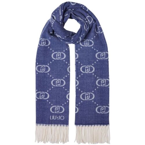 Accessori Donna Sciarpe Liu Jo JACQUARD MONOG 2F4004T0300 Blu