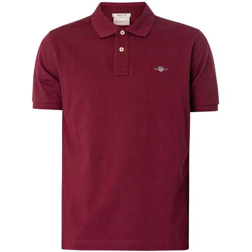 Abbigliamento Uomo Polo maniche corte Gant Polo piqué scudo Rosso