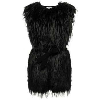 Abbigliamento Donna Maglioni Blugirl Gilet In Faux Fur E Maglia Nero Nero