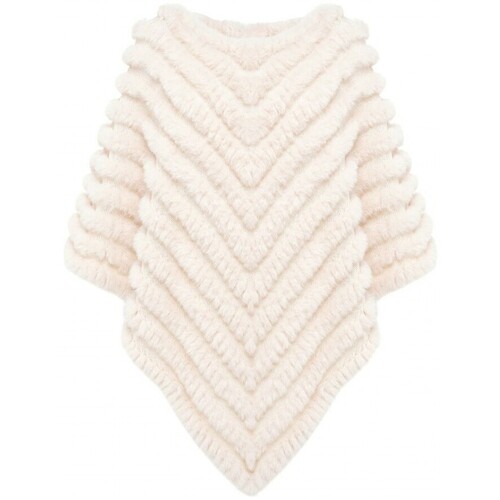 Abbigliamento Donna Maglioni Blugirl Poncho Con Spilla Bianco Beige