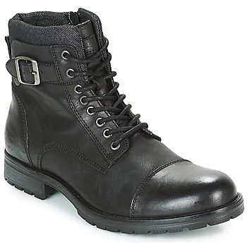 Scarpe Uomo Stivaletti Jack & Jones ALBANY LEATHER Nero