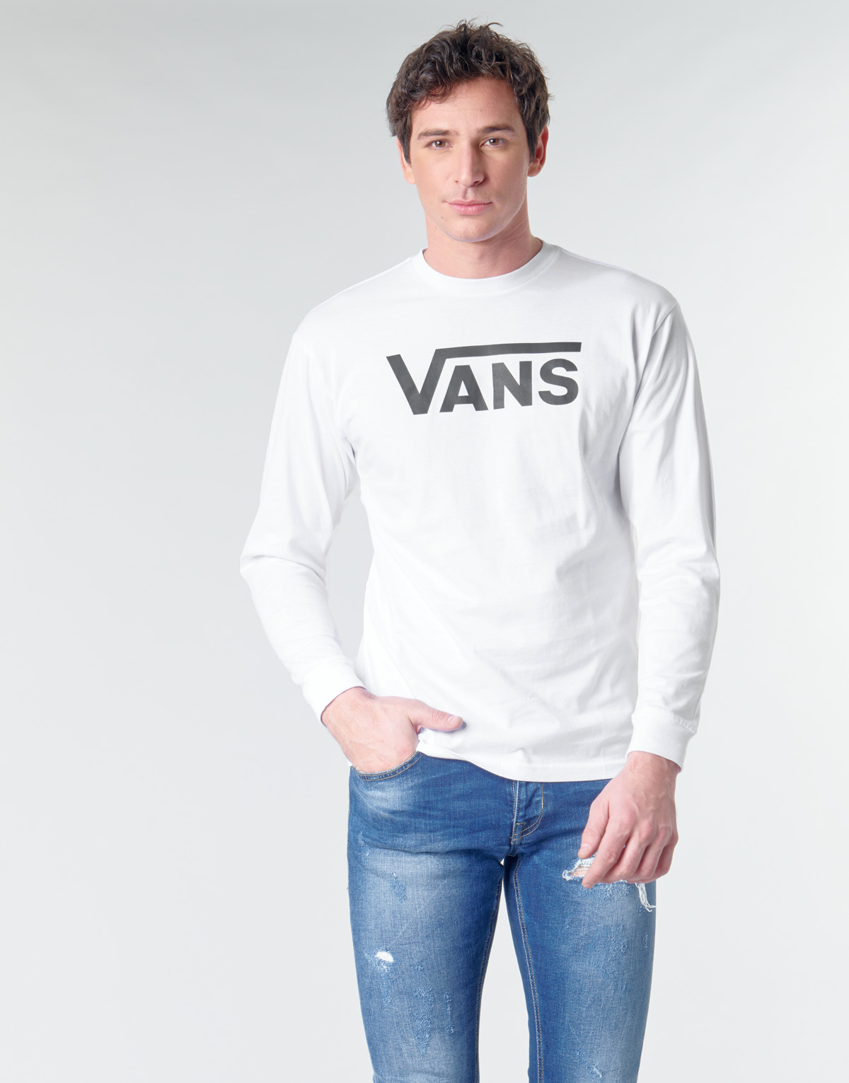 Clothing Men Long sleeved shirts Vans VANS CLASSIC White