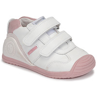 Shoes Girl Low top trainers Biomecanics BIOGATEO SPORT White / Pink