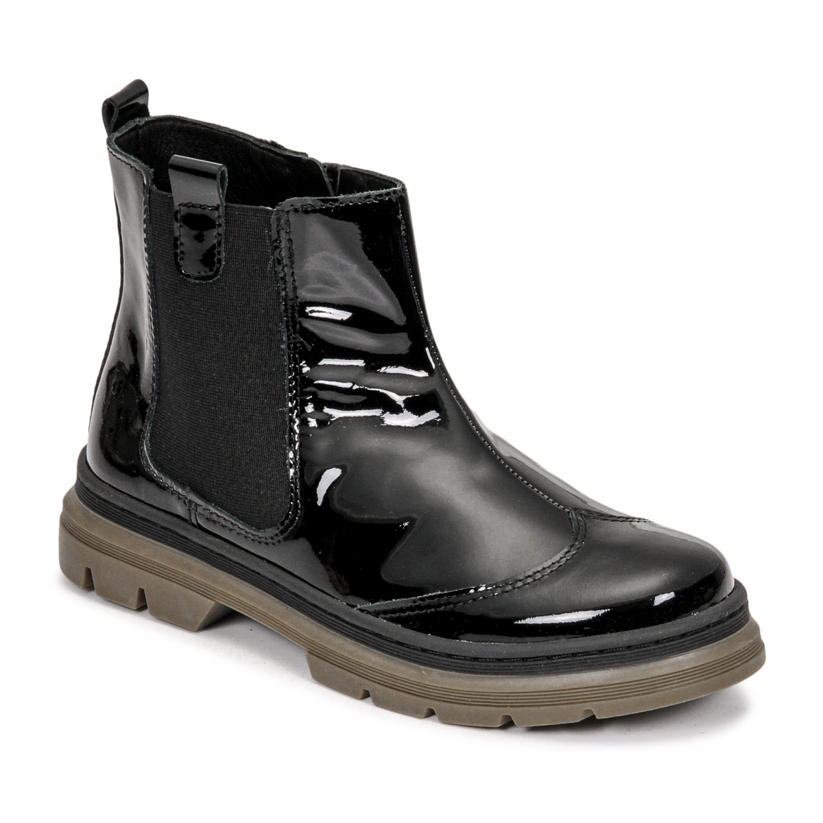 Shoes Girl Mid boots Citrouille et Compagnie PATATA Black / Varnish