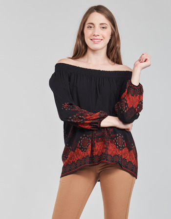 Clothing Women Blouses Desigual EIRE Black / Red