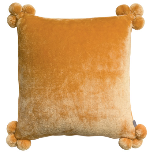 Home Cushions covers Vivaraise TENDER POMPONS Ocre tan