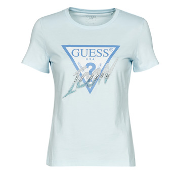 Clothing Women short-sleeved t-shirts Guess SS CN ICON TEE Blue