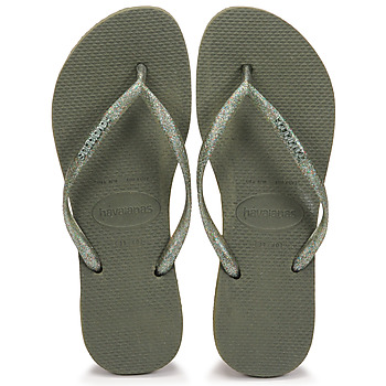 Shoes Women Flip flops Havaianas LOGO METALLIC Kaki