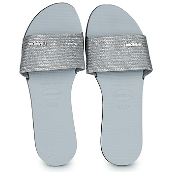 Shoes Women Mules Havaianas YOU MALTA METALLIC Grey