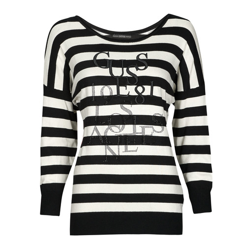 Clothing Women jumpers Guess CAROLE Black / White