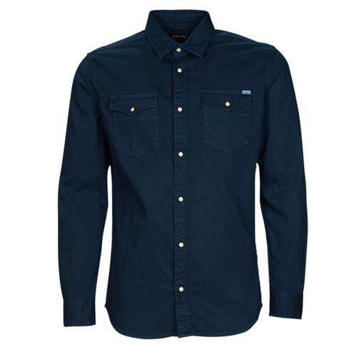 Clothing Men long-sleeved shirts Jack & Jones JJESHERIDAN SHIRT Marine