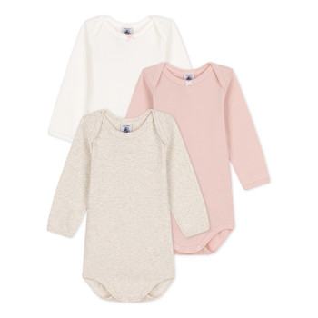 Clothing Girl Sleepsuits Petit Bateau LOT 3 BODY Multicolour