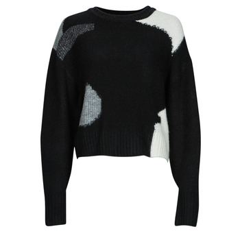 Clothing Women jumpers Desigual MINA Black / White / Grey