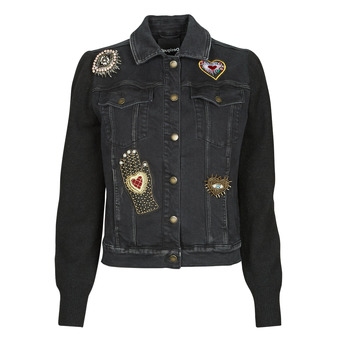 Clothing Women Denim jackets Desigual DENVER Black