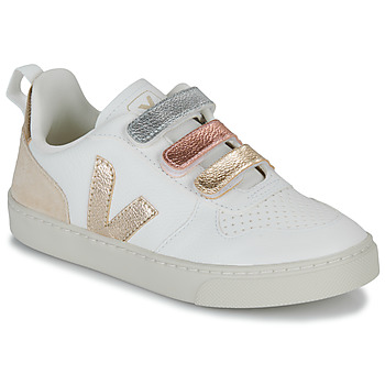 Shoes Girl Low top trainers Veja SMALL V-10 White / Pink