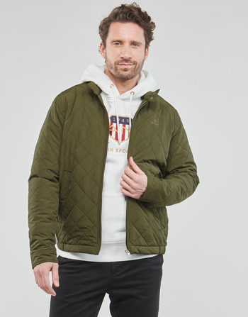 Clothing Men Blouses Gant QUILTED WINDCHEATER Kaki