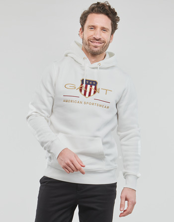 Clothing Men sweaters Gant ARCHIVE SHIELD HOODIE White