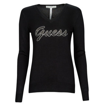 Clothing Women jumpers Guess PASCALE VN LS SWTR Black