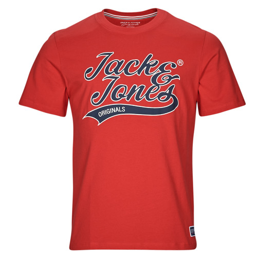 Clothing Men short-sleeved t-shirts Jack & Jones JORTREVOR UPSCALE SS TEE CREW NECK Red