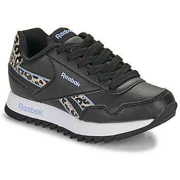 Shoes Girl Low top trainers Reebok Classic REEBOK ROYAL CL JOG PLATFORM Black / Leopard