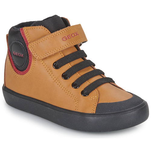 Shoes Boy High top trainers Geox J GISLI BOY F Brown / Black