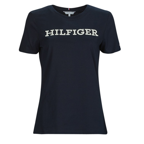 Clothing Women short-sleeved t-shirts Tommy Hilfiger REG MONOTYPE EMB C-NK SS Marine