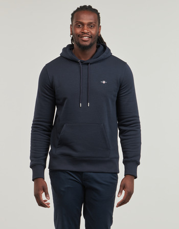 Clothing Men sweaters Gant REG SHIELD HOODIE Marine