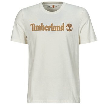 Clothing Men short-sleeved t-shirts Timberland Linear Logo Short Sleeve Tee White