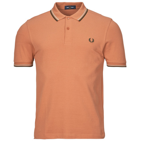 Clothing Men short-sleeved polo shirts Fred Perry TWIN TIPPED FRED PERRY SHIRT Coral