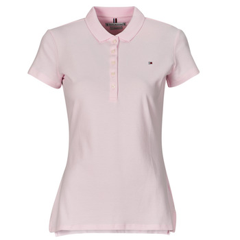 Clothing Women short-sleeved polo shirts Tommy Hilfiger HERITAGE SHORT SLEEVESLIM POLO Pink