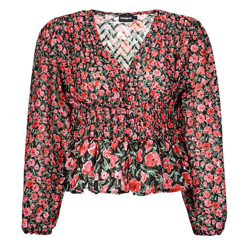 Clothing Women Blouses Desigual BLUS_ZOÉ Black / Red