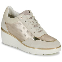 Shoes Women Low top trainers Geox ILDE Beige / Gold