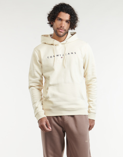 Tommy Jeans TJM REG LINEAR LOGO HOODIE EXT Beige