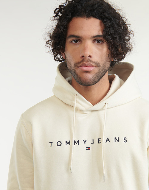 Tommy Jeans TJM REG LINEAR LOGO HOODIE EXT Beige