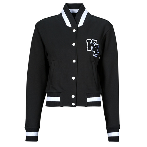 Clothing Women Blouses Karl Lagerfeld varsity sweat jacket Black / White