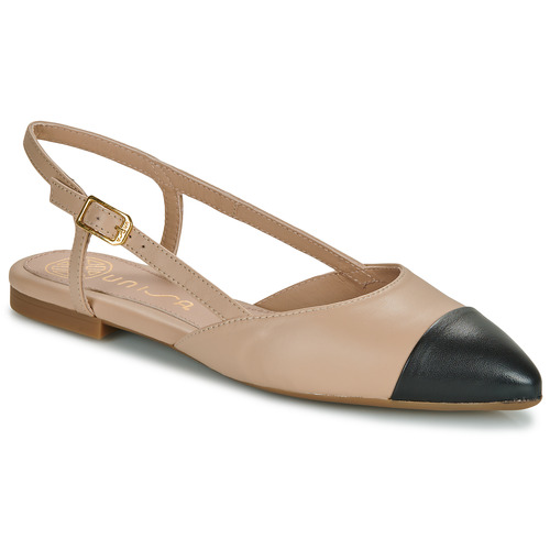 Shoes Women Ballerinas Unisa ASLEY Beige / Black