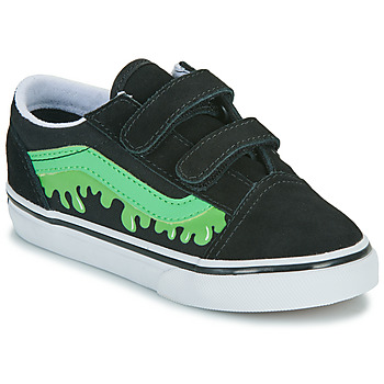 Shoes Children Low top trainers Vans Old Skool V GLOW SLIME BLACK/GREEN Black / Green