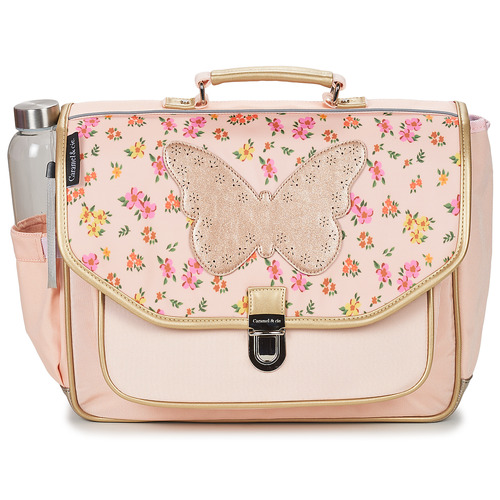 Bags Girl Satchels CARAMEL & CIE CARTABLE 38 CM PAPILLON LIBERTY Pink / Liberty