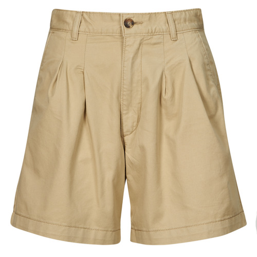 Clothing Women Shorts / Bermudas Levi's PLEATED TROUSER SHORT Lightweight Beige