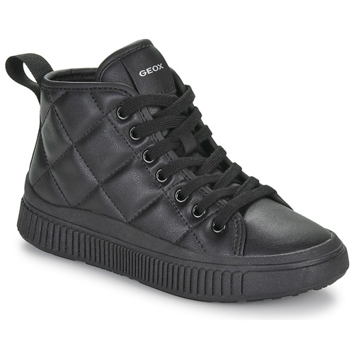 Shoes Girl High top trainers Geox J LAQUINNY GIRL Black