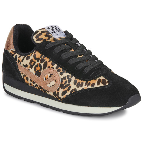 Shoes Women Low top trainers No Name CITY RUN JOGGER W Black / Gold / Leopard