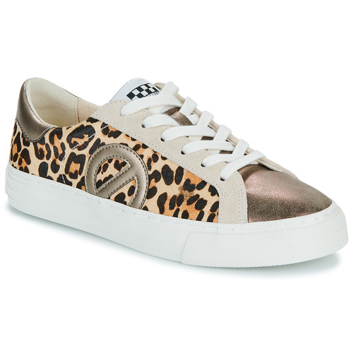 Shoes Women Low top trainers No Name STRIKE SIDE W Taupe / Leopard / Gold