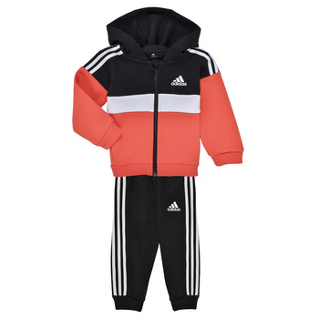 Clothing Boy Sets & Outfits Adidas Sportswear Tiberio 3-Stripes Colorblock Fleece Track Suit Black / Red