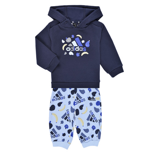 Clothing Boy Sets & Outfits Adidas Sportswear Essentials Allover Print Jogger Set Marine