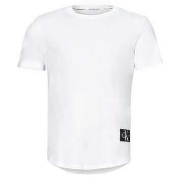 Clothing Men short-sleeved t-shirts Calvin Klein Jeans BADGE TURN UP SLEEVE White