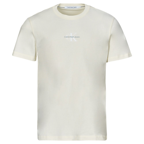 Clothing Men short-sleeved t-shirts Calvin Klein Jeans MONOLOGO TEE White