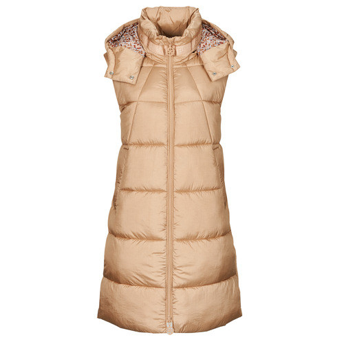 Clothing Women Duffel coats Guess ELEONORA LONG PUFFER Beige