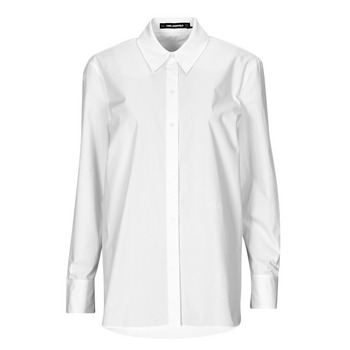 Clothing Women Shirts Karl Lagerfeld SIGNATURE TUNIC SHIRT White